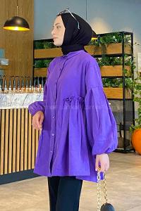 Modalamelif Lopez Balon Kol Tunik Mor