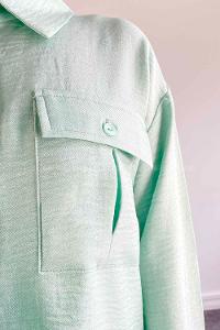 Water Green Shirt Collar Long Arm Without Accessories Viscose Fabric Regular Trousers Comfortable Suit