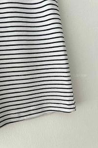 White Black Turtle Neck Short Arm Combed Fabric Body
