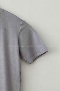 Gray Turtle Neck Short Arm Combed Fabric Body
