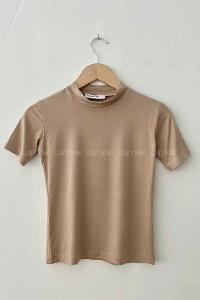 Lamelif Balıkçı Yaka Kısa Kol Body Sütlü Kahve