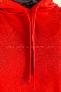 Red Hood Neck Sweatshirt