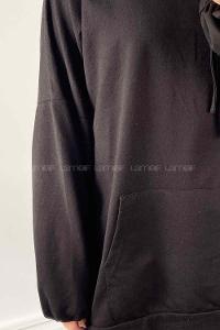 Black Hood Neck Sweatshirt