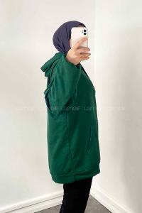 Emerald Green Hood Neck Sweatshirt