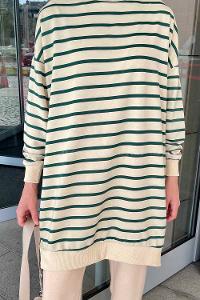 Dark Green Crew Neck Long Arm Printed Sweatshirt