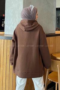 Bitter Brown V Neck Long Arm Knitwear Cardigan