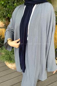 Lamelif Kimono İkili Tesettür Takım Füme