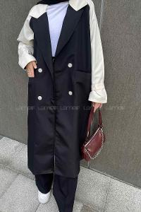 Lamelif Retrica İki Renk Trençkot  Ekru