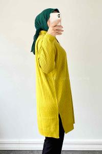 Modalamelif Chloe Fitilli Tunik  Yağ Yeşili