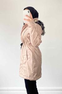 Stone Hood Neck Long Arm Coat