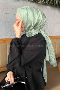 Lamelif LSY Desen Jakar Serisi Şal Çağla Yeşili