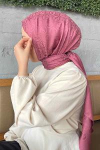 Lamelif LSY Desen Jakar Serisi Şal Gül Kurusu