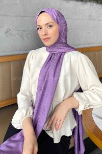 Lamelif LSY Desen Jakar Serisi Şal Lila