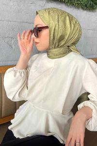 Lamelif LSY Desen Jakar Serisi Şal Mint Yeşili