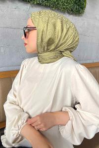 Lamelif LSY Desen Jakar Serisi Şal Mint Yeşili