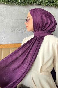 Lamelif LSY Desen Jakar Serisi Şal Mürdüm