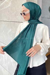 Oil Green Viscose Fabric Printed Shawl