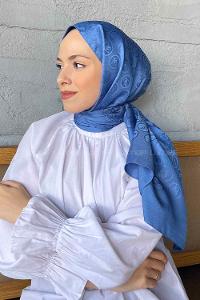 Indigo Viscose Fabric Printed Shawl