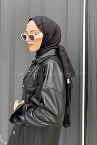 Lamelif LSY Desen Jakar Serisi Şal Siyah