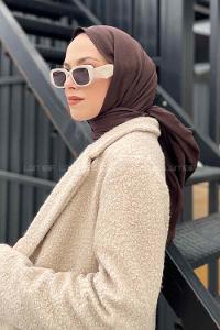 Dark Brown Cotton Fabric Straight Shawl