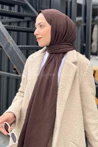 Dark Brown Cotton Fabric Straight Shawl