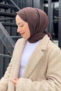 Dark Brown Cotton Fabric Straight Shawl