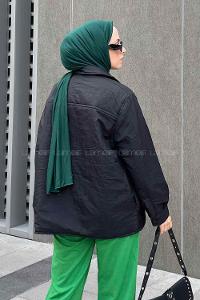 Modalamelif Rogers Mat Görünümlü Çıtçıtlı Mont Siyah