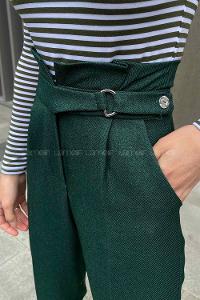 Emerald Green Linen High Waist Linen Pants