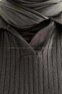 Black Shirt Collar Knitwear Tunic