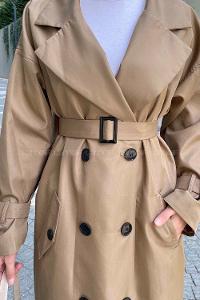 Lamelif Alessi Önü Düğmeli Trençkot Soft Kahve