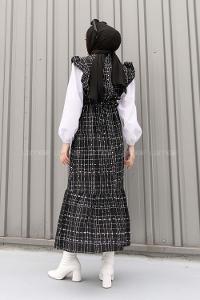 Lamelif Javed  Sıfır Kol Detaylı Elbise Siyah