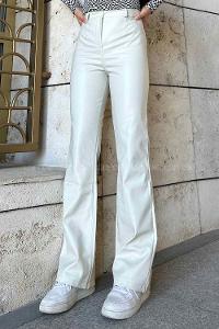 Modalamelif Marino Yüksek Bel Flare Paça Suni Deri Pantolon Taş