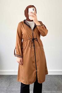 Camel Long Arm Cotton Trench Coat