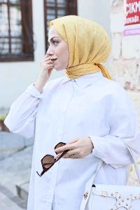 Lamelif G Desen Jakar Serisi Şal Sarı