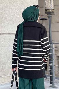 Black Choker Neck Long Arm Jumper