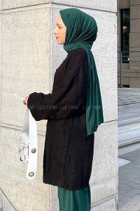 Black Turtle Neck Balloon Sleeve Arm Jumper