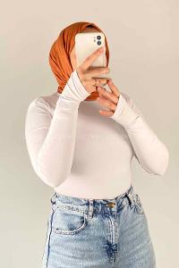 White-1 Turtle Neck Long Arm Combed Fabric Body