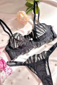 Lamelif Zebra Bra Tül Takım