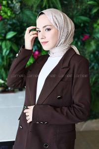 Lamelif LSY Desen Jakar Serisi Şal Koyu Taş