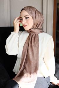 Lamelif LSY Desen Jakar Serisi Şal Tozlu Kahve