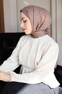 Lamelif LSY Desen Jakar Serisi Şal Tozlu Kahve