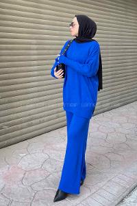 Saxe Choker Neck Long Arm Without Accessories Knitwear Regular Trousers Comfortable Suit