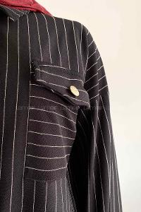 Black Shirt Collar Long Arm Cotton Comfortable Suit