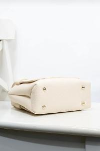 Cream Buckle Skin Hand Bag Bag