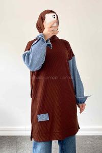 Bitter Brown Medium Crew Neck Knitwear Tunic
