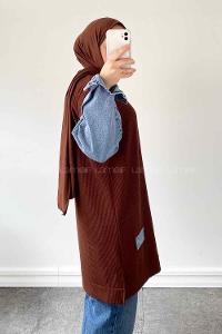 Bitter Brown Medium Crew Neck Knitwear Tunic