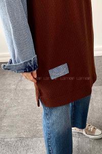 Bitter Brown Medium Crew Neck Knitwear Tunic