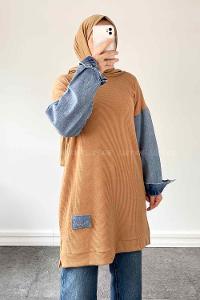 Brown With Milk Medium Crew Neck Knitwear Tunic