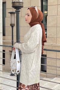 Beige Medium Crew Neck Long Arm Jumper