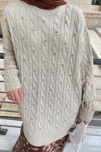 Beige Medium Crew Neck Long Arm Jumper